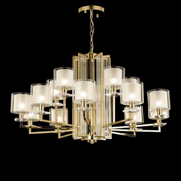 Подвесная люстра Crystal Lux Nicolas SP-PL10+5 Gold/White &mdash; Дзинь ля-ля