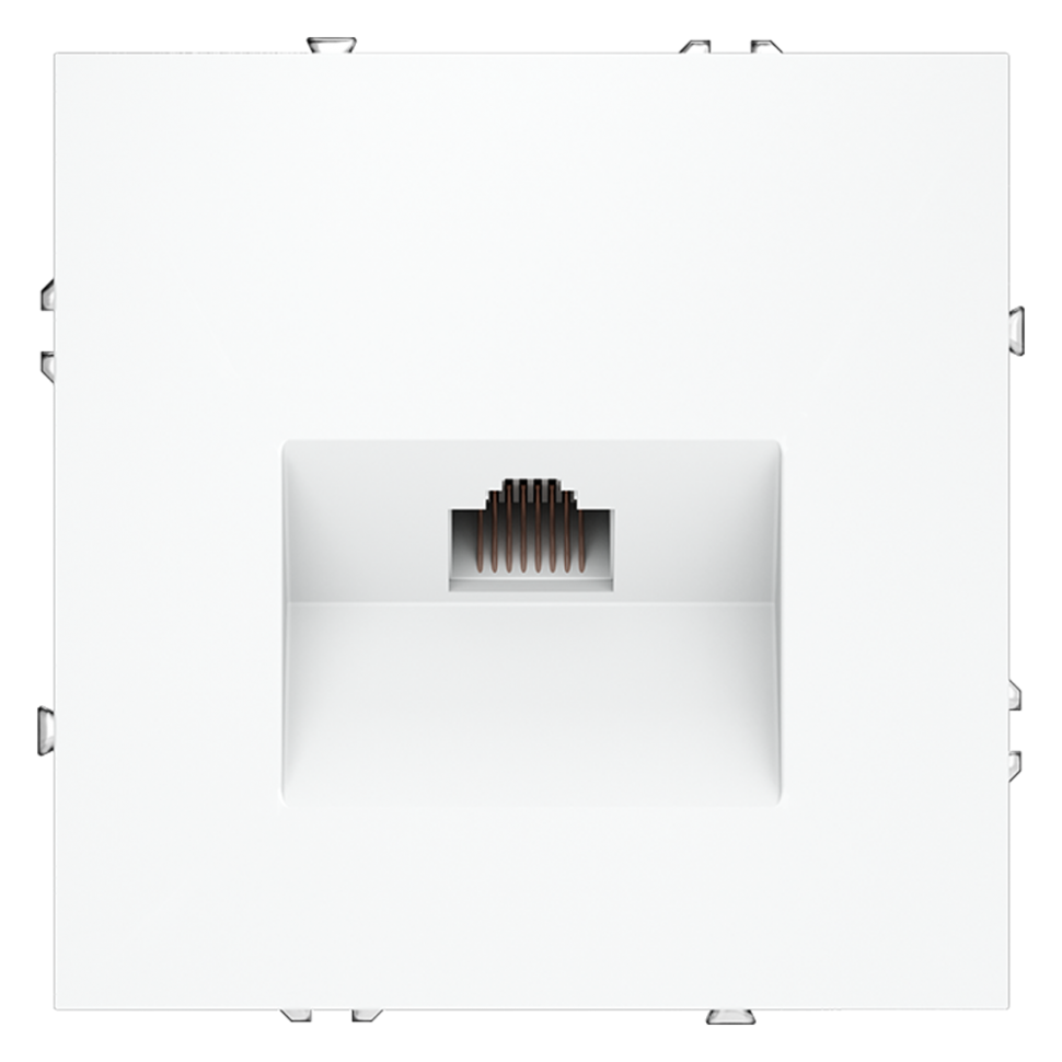 Розетка компьютерная встраиваемая VOLTUM S70 RJ45 кат.6, (белый матовый) фото 1 — Дзинь ля-ля