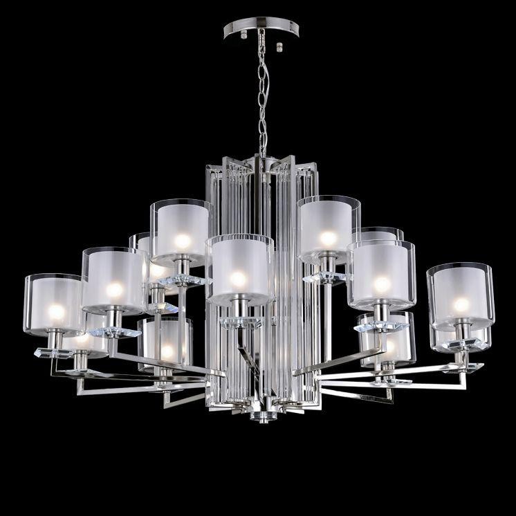 Подвесная люстра Crystal Lux Nicolas SP-PL10+5 Nickel/White фото 1 &mdash; Дзинь ля-ля